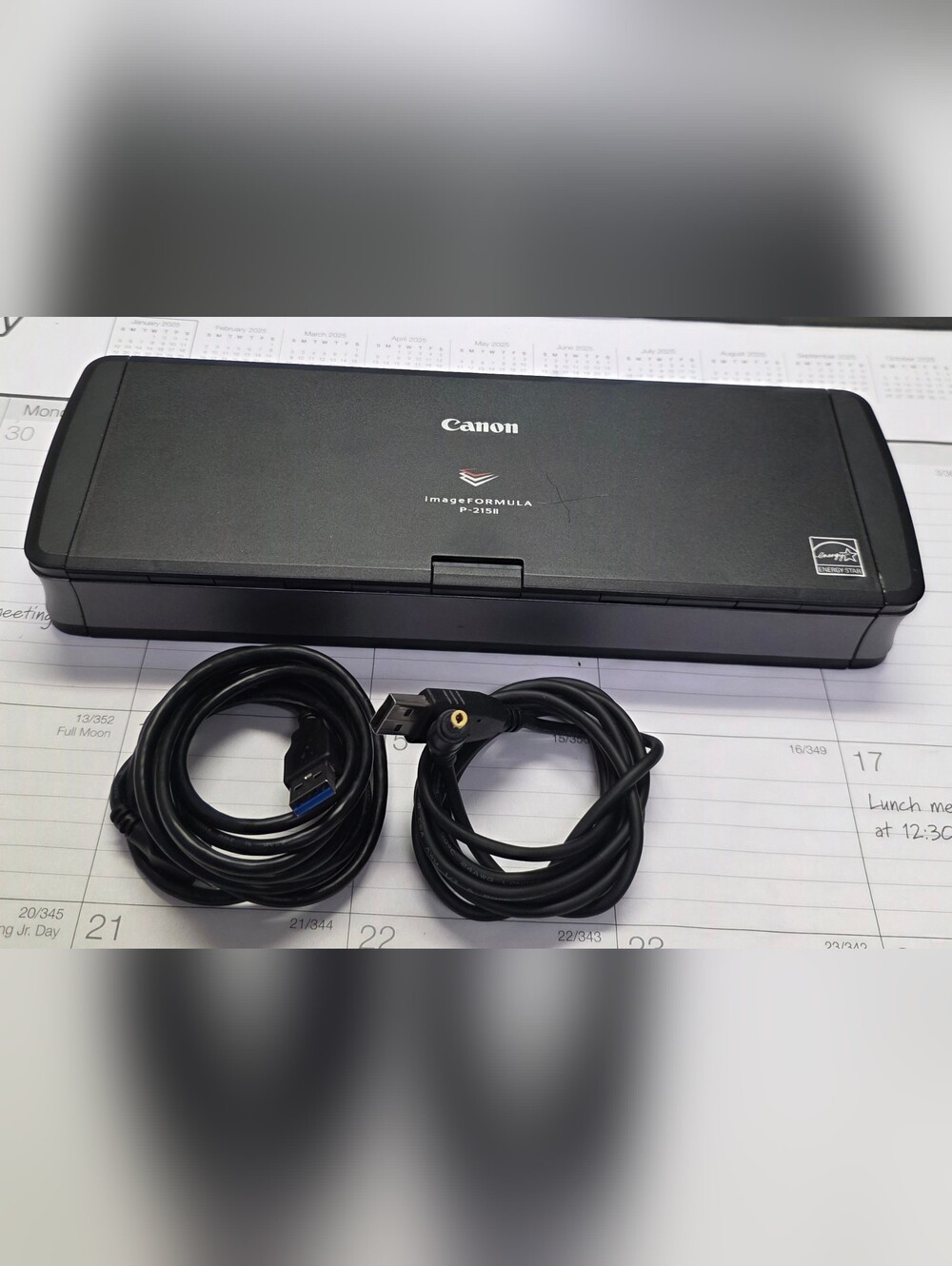 Canon Black Portable Document Scanner with Matching Black Cables - Picture 1 of 13